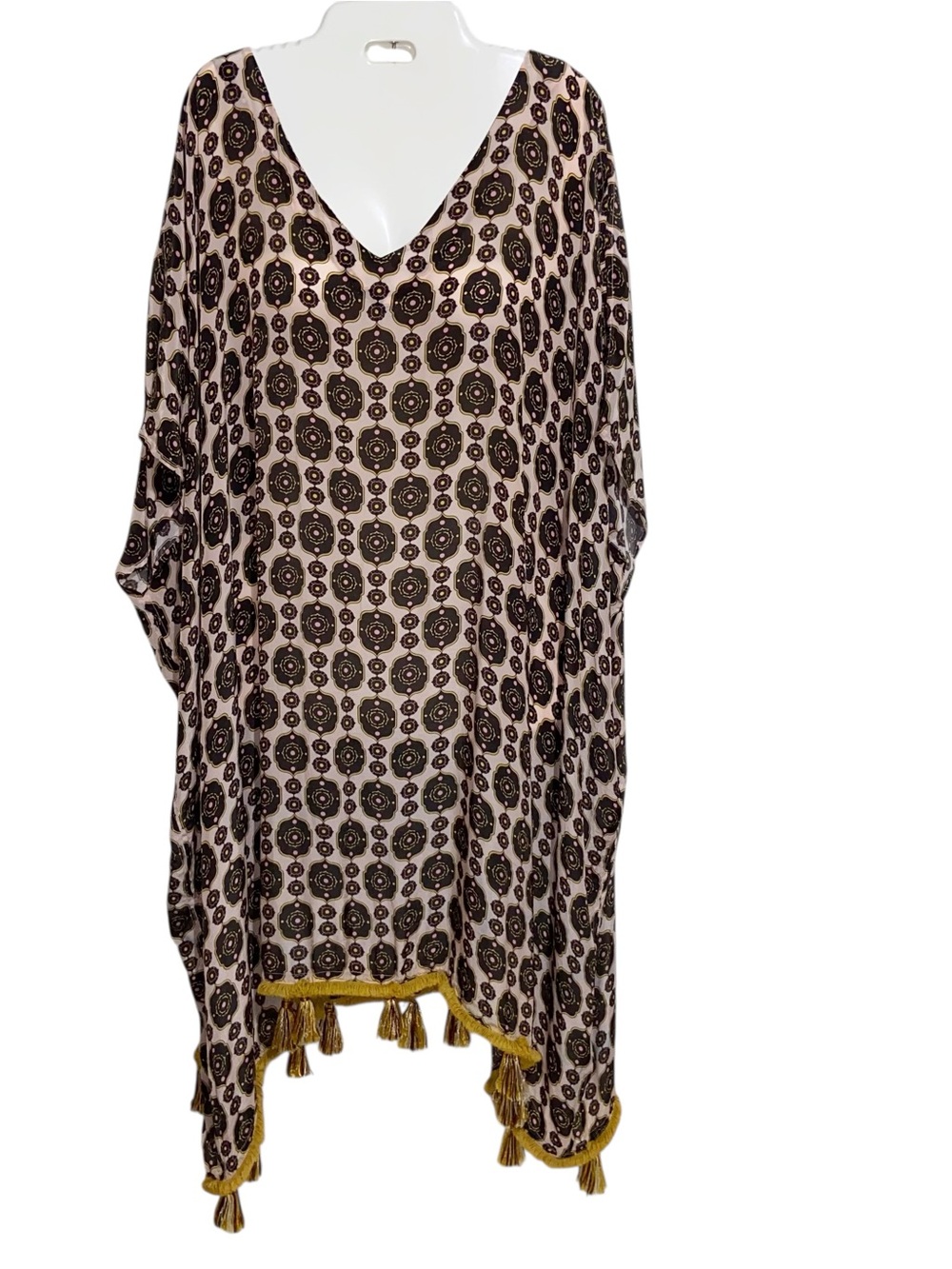 Verandah Coverup Caftan Womens Medium Resortwear Artsy Boho Tassels Beachy India